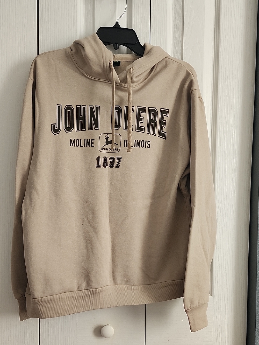 John Deere Logo Hoodie in Beige